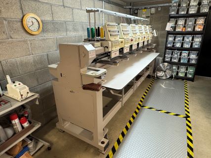 Six Head Computerised Embroidery Machine, Stock and Equipment